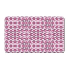 Argyle Light Red Pattern Magnet (rectangular) by BrightVibesDesign