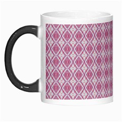 Argyle Light Red Pattern Morph Mugs by BrightVibesDesign