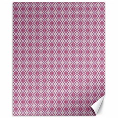 Argyle Light Red Pattern Canvas 11  X 14  by BrightVibesDesign