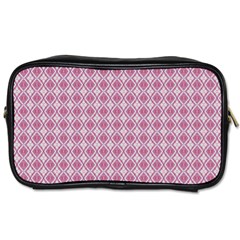 Argyle Light Red Pattern Toiletries Bag (one Side) by BrightVibesDesign