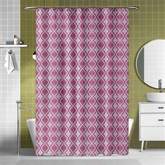 Argyle Light Red Pattern Shower Curtain 48  X 72  (small)  by BrightVibesDesign