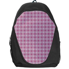 Argyle Light Red Pattern Backpack Bag by BrightVibesDesign