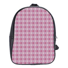 Argyle Light Red Pattern School Bag (xl) by BrightVibesDesign