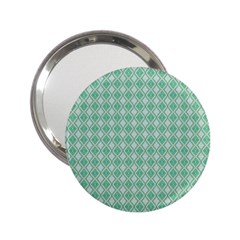 Argyle Light Green Pattern 2 25  Handbag Mirrors by BrightVibesDesign