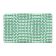 Argyle Light Green Pattern Magnet (rectangular) by BrightVibesDesign