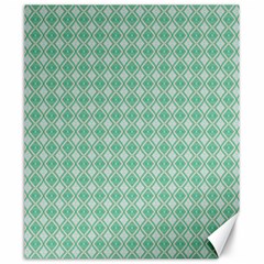 Argyle Light Green Pattern Canvas 20  X 24  by BrightVibesDesign