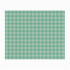 Argyle Light Green Pattern Small Glasses Cloth (2 Sides) by BrightVibesDesign