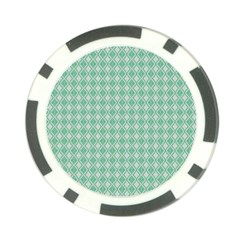 Argyle Light Green Pattern Poker Chip Card Guard by BrightVibesDesign