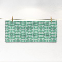 Argyle Light Green Pattern Hand Towel by BrightVibesDesign