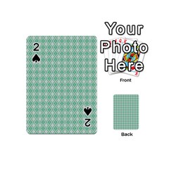 Argyle Light Green Pattern Playing Cards 54 Designs (mini) by BrightVibesDesign