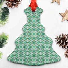 Argyle Light Green Pattern Ornament (christmas Tree)  by BrightVibesDesign