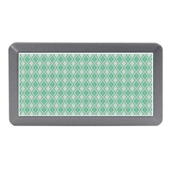 Argyle Light Green Pattern Memory Card Reader (mini) by BrightVibesDesign