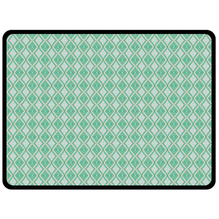 Argyle Light Green Pattern Double Sided Fleece Blanket (Large) 