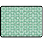 Argyle Light Green Pattern Double Sided Fleece Blanket (Large)  80 x60  Blanket Back