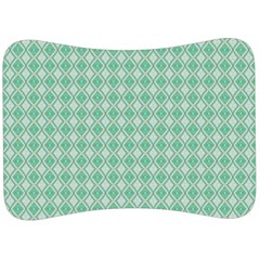 Argyle Light Green Pattern Velour Seat Head Rest Cushion by BrightVibesDesign