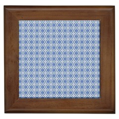 Argyle Light Blue Pattern Framed Tiles