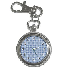 Argyle Light Blue Pattern Key Chain Watches