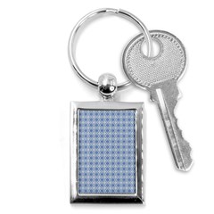 Argyle Light Blue Pattern Key Chain (rectangle) by BrightVibesDesign