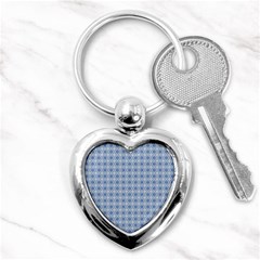 Argyle Light Blue Pattern Key Chain (heart) by BrightVibesDesign