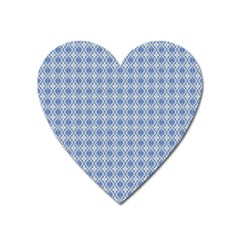 Argyle Light Blue Pattern Heart Magnet by BrightVibesDesign