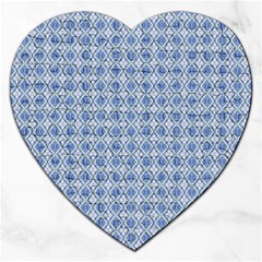 Argyle Light Blue Pattern Jigsaw Puzzle (Heart)