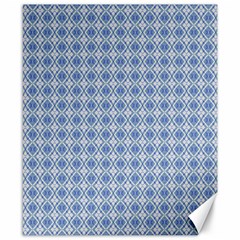 Argyle Light Blue Pattern Canvas 8  X 10  by BrightVibesDesign