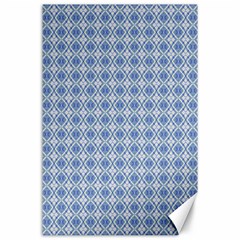 Argyle Light Blue Pattern Canvas 24  X 36  by BrightVibesDesign