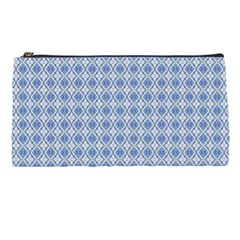 Argyle Light Blue Pattern Pencil Cases by BrightVibesDesign