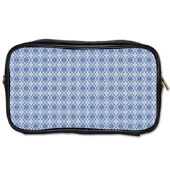 Argyle Light Blue Pattern Toiletries Bag (one Side) by BrightVibesDesign