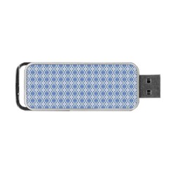 Argyle Light Blue Pattern Portable Usb Flash (one Side) by BrightVibesDesign