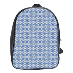 Argyle Light Blue Pattern School Bag (xl) by BrightVibesDesign