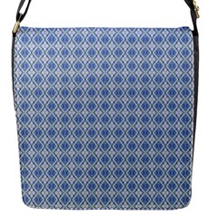 Argyle Light Blue Pattern Flap Closure Messenger Bag (S)