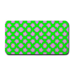 Modern Pink Flowers  On Green Medium Bar Mats by BrightVibesDesign