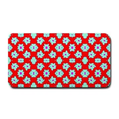 Modern Turquoise Flowers  On Red Medium Bar Mats by BrightVibesDesign