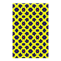 Modern Dark Blue Flowers On Yellow Shower Curtain 48  X 72  (small)  by BrightVibesDesign