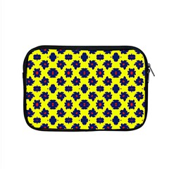 Modern Dark Blue Flowers On Yellow Apple Macbook Pro 15  Zipper Case by BrightVibesDesign