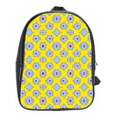 Modern Blue Flowers  On Yellow School Bag (xl) by BrightVibesDesign