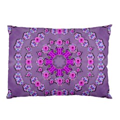 Beautiful Floral Wreaths And Flowers Around The Earth Pillow Case by pepitasart