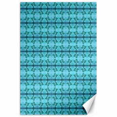 Cute Flowers Vines Pattern Pastel Turquoise Canvas 20  X 30  by BrightVibesDesign