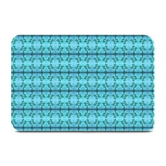 Cute Flowers Vines Pattern Pastel Turquoise Plate Mats by BrightVibesDesign