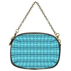 Cute Flowers Vines Pattern Pastel Turquoise Chain Purse (one Side) by BrightVibesDesign