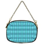 Cute Flowers Vines Pattern Pastel Turquoise Chain Purse (One Side) Front