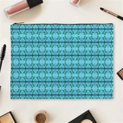 Cute Flowers Vines Pattern Pastel Turquoise Cosmetic Bag (xl) by BrightVibesDesign