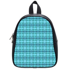 Cute Flowers Vines Pattern Pastel Turquoise School Bag (small) by BrightVibesDesign