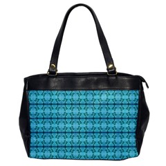 Cute Flowers Vines Pattern Pastel Turquoise Oversize Office Handbag by BrightVibesDesign