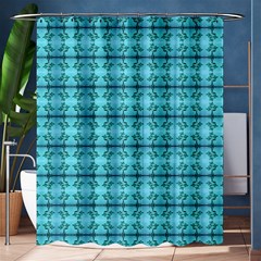 Cute Flowers Vines Pattern Pastel Turquoise Shower Curtain 60  X 72  (medium)  by BrightVibesDesign