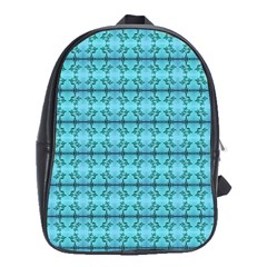 Cute Flowers Vines Pattern Pastel Turquoise School Bag (xl) by BrightVibesDesign