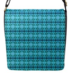 Cute Flowers Vines Pattern Pastel Turquoise Flap Closure Messenger Bag (s)