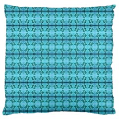 Cute Flowers Vines Pattern Pastel Turquoise Standard Flano Cushion Case (two Sides) by BrightVibesDesign