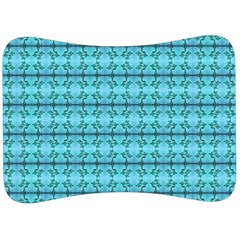 Cute Flowers Vines Pattern Pastel Turquoise Velour Seat Head Rest Cushion by BrightVibesDesign